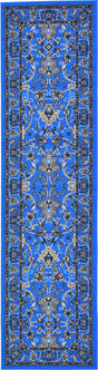 Dark Blue 2' 7 x 10' Sialk Hill Runner Area Rug 100% Polypropylene Durable Easy Clean Classic Traditional Design Carpet for Interior Design for Sale at Rug Engine