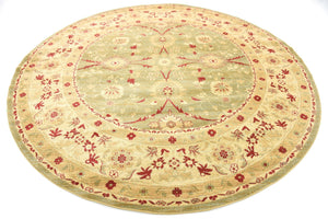 Light Green 8' x 8' Edinburgh Round Area Rug 100% Polypropylene Easy Clean With Cotton Backing Traditional Classic Design Carpet for Living, Dining Room, Office for Sale at Rug Engine