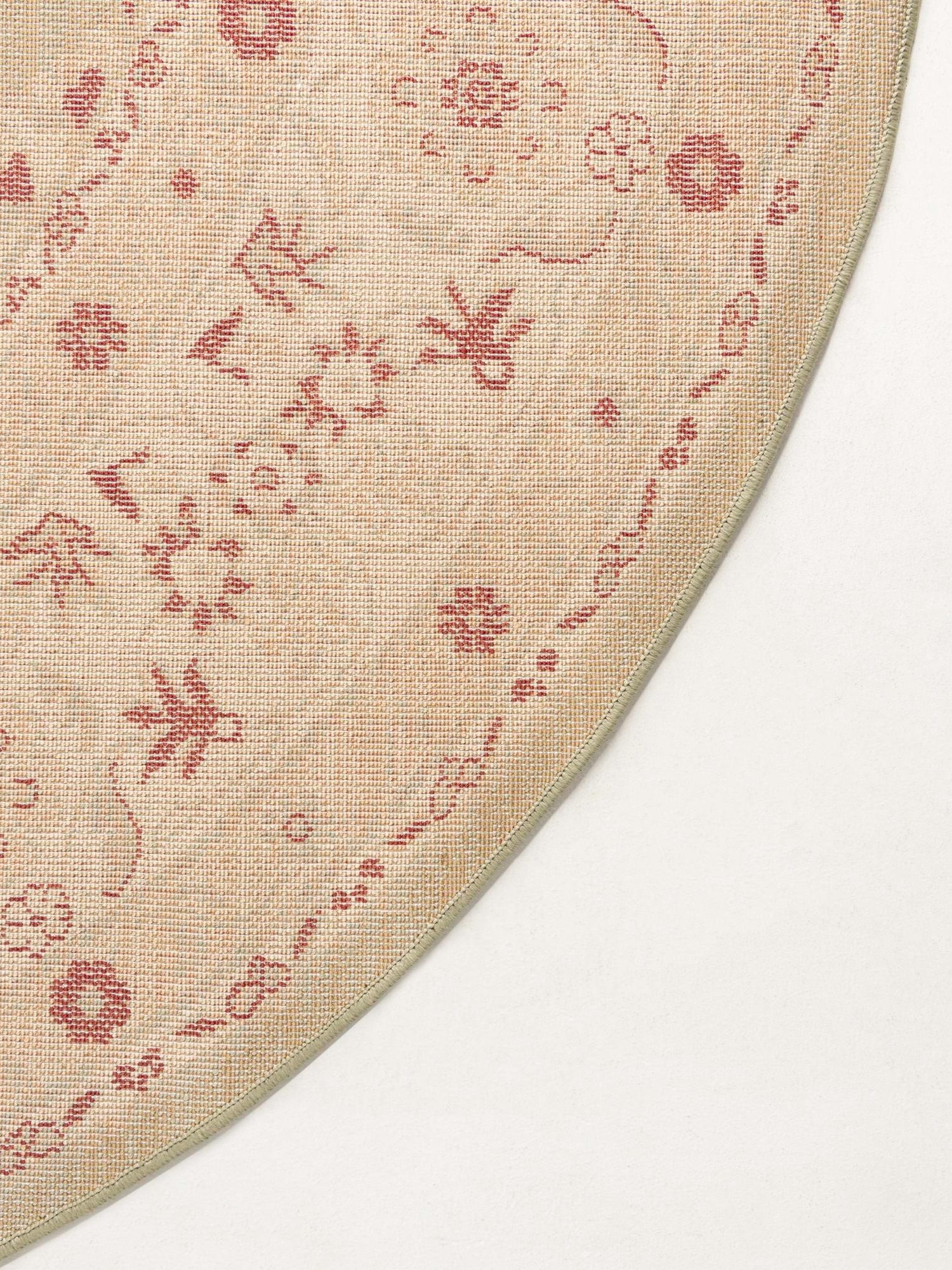 Light Green 8' x 8' Edinburgh Round Area Rug 100% Polypropylene Easy Clean With Cotton Backing Traditional Classic Design Carpet for Living, Dining Room, Office for Sale at Rug Engine