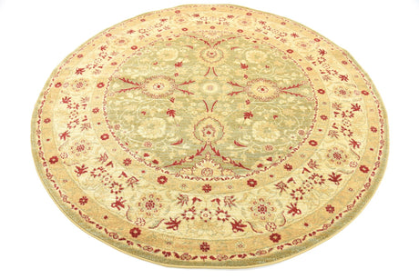 Light Green 6' 1 x 6' 1 Edinburgh Round Area Rug 100% Polypropylene Easy Clean With Cotton Backing Traditional Classic Design Carpet for Living, Dining Room, Office for Sale at Rug Engine