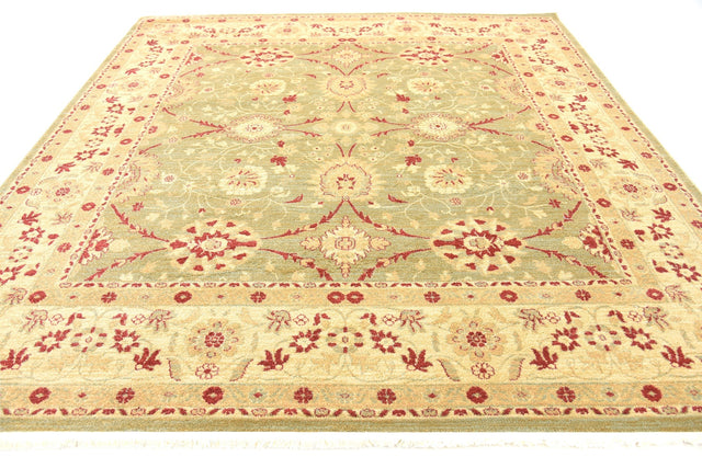 Light Green 8' x 8' Edinburgh Square Area Rug 100% Polypropylene Easy Clean With Cotton Backing Traditional Classic Design Carpet for Living, Dining Room, Office for Sale at Rug Engine