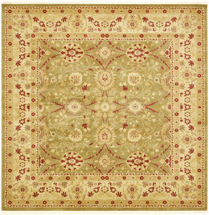 Light Green 8' x 8' Edinburgh Square Area Rug 100% Polypropylene Easy Clean With Cotton Backing Traditional Classic Design Carpet for Living, Dining Room, Office for Sale at Rug Engine