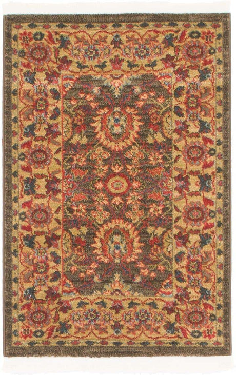Light Brown 2' x 3' 1 Edinburgh Rectangle Area Rug 100% Polypropylene Easy Clean With Cotton Backing Traditional Classic Design Carpet for Living, Dining Room, Office for Sale at Rug Engine