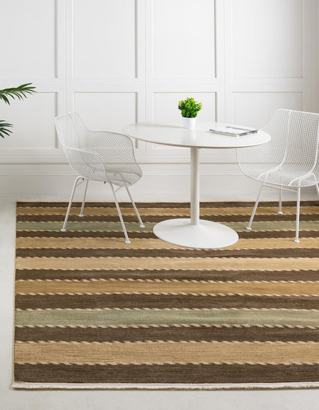 Brown 8' x 8' Fars Square Area Rug 100% Polypropylene Unique Traditional Carpet for Classical Living, Dining Room & Office Spaces for Sale at Rug Engine