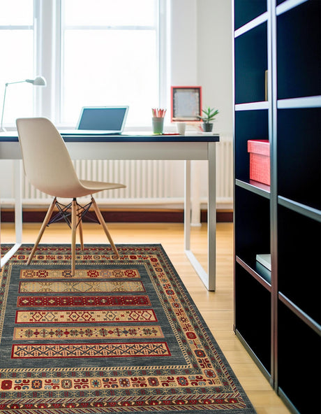 Blue 8' x 8' Fars Square Area Rug 100% Polypropylene Unique Traditional Carpet for Classical Living, Dining Room & Office Spaces for Sale at Rug Engine