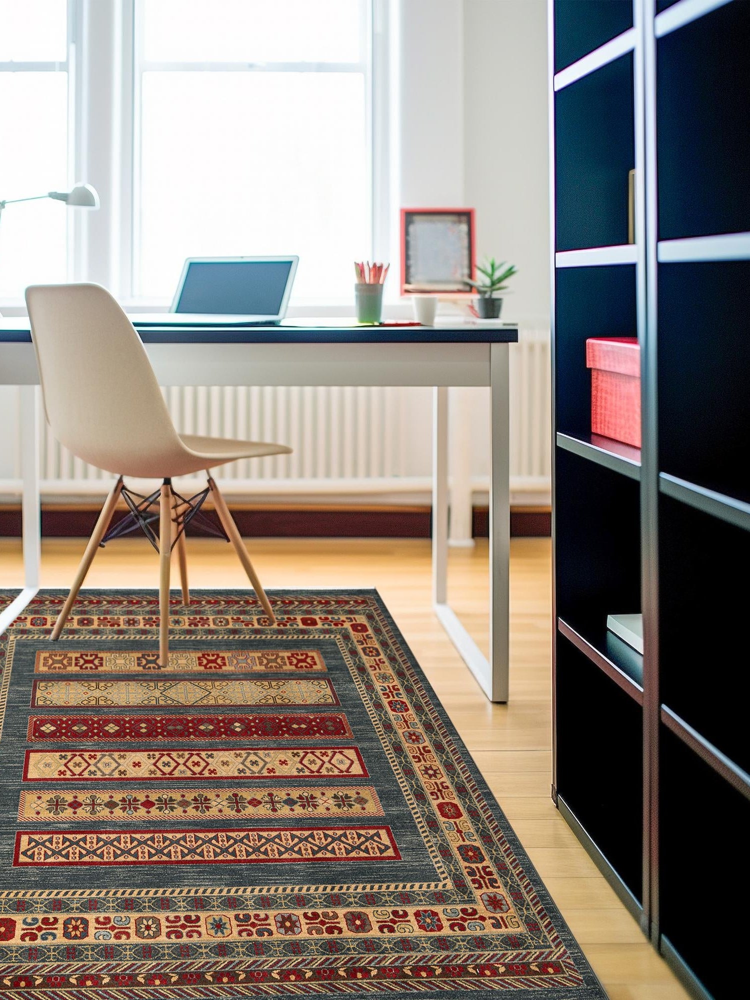 Blue 6' 1 x 6' 1 Fars Square Area Rug 100% Polypropylene Unique Traditional Carpet for Classical Living, Dining Room & Office Spaces for Sale at Rug Engine