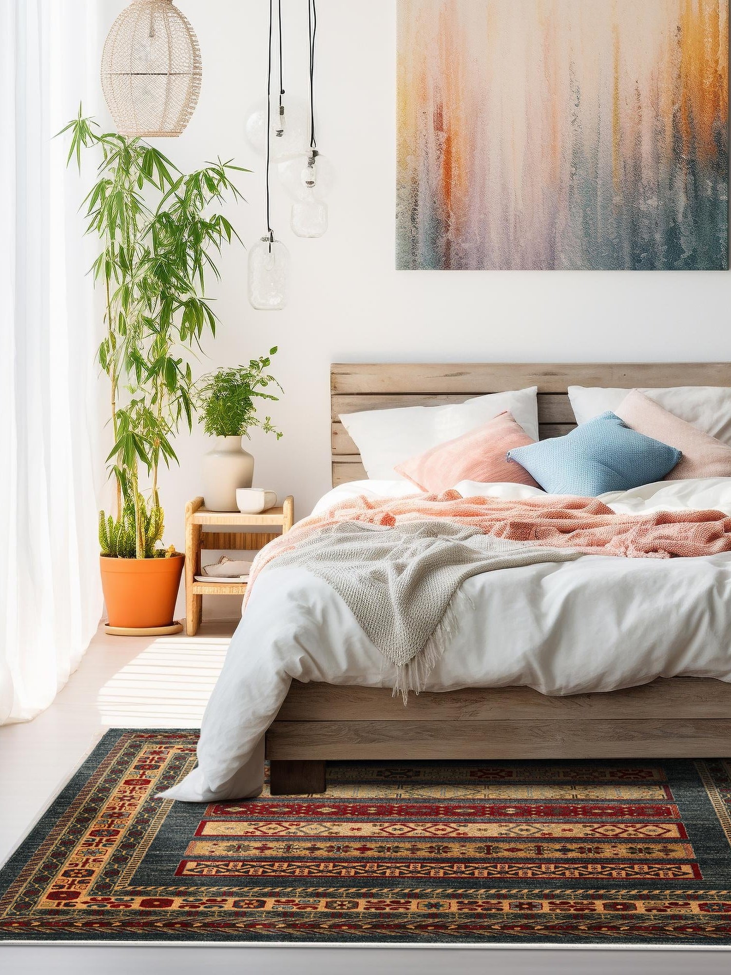 Blue 6' 1 x 6' 1 Fars Square Area Rug 100% Polypropylene Unique Traditional Carpet for Classical Living, Dining Room & Office Spaces for Sale at Rug Engine