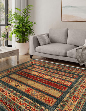 Blue 8' x 8' Fars Square Area Rug 100% Polypropylene Unique Traditional Carpet for Classical Living, Dining Room & Office Spaces for Sale at Rug Engine