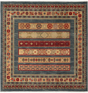 Blue 8' x 8' Fars Square Area Rug 100% Polypropylene Unique Traditional Carpet for Classical Living, Dining Room & Office Spaces for Sale at Rug Engine