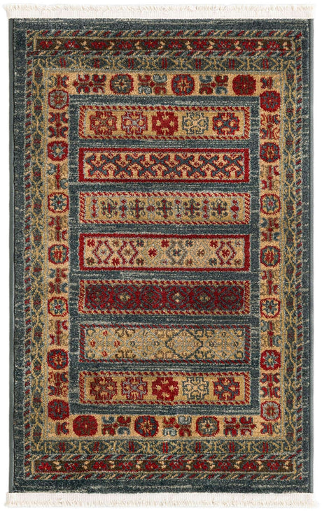 Blue 2' x 3' 1 Fars Rectangle Area Rug 100% Polypropylene Unique Traditional Carpet for Classical Living, Dining Room & Office Spaces for Sale at Rug Engine