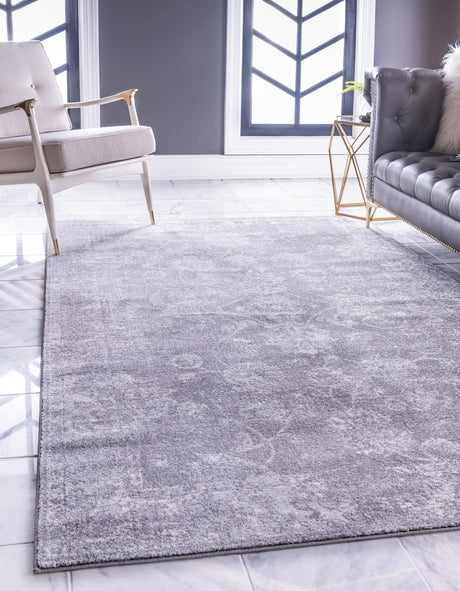 Dark Gray 4' 1 x 6' 1 Tradition Rectangle Area Rug Traditional Classic Vintage Design Carpet for Living Room, Bedrooms, Dining, Office Space for Sale at Rug Engine
