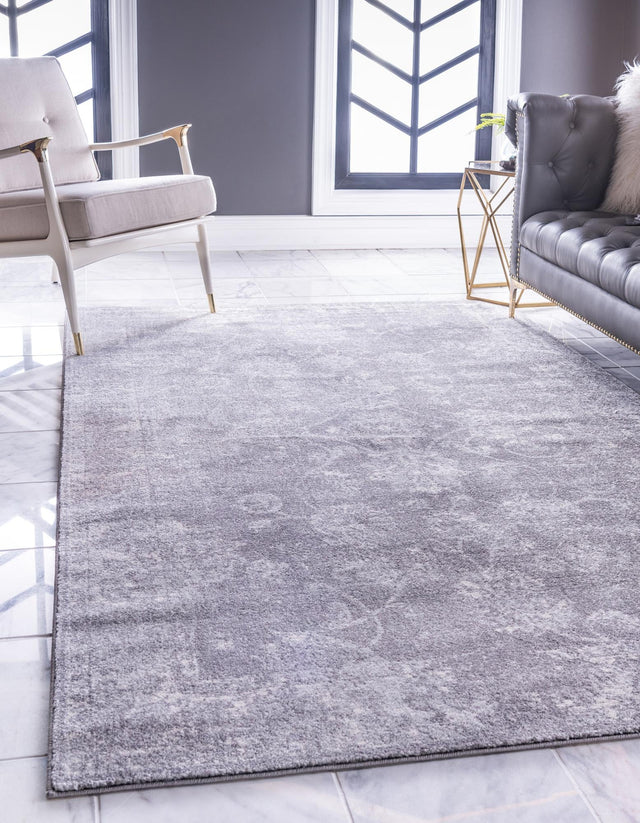 Dark Gray 4' 1 x 6' 1 Tradition Rectangle Area Rug Traditional Classic Vintage Design Carpet for Living Room, Bedrooms, Dining, Office Space for Sale at Rug Engine