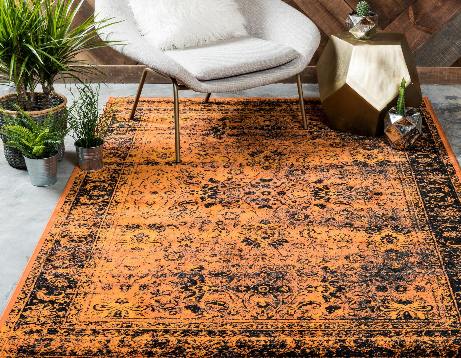 Terracotta and Black 2' x 3' 1 Imperial Rectangle Area Rug 100% Polypropylene With Cotton Backing Traditional Vintage Distressed Design Carpet for Sale at Rug Engine