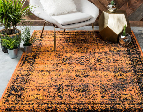 Terracotta and Black 2' x 3' 1 Imperial Rectangle Area Rug 100% Polypropylene With Cotton Backing Traditional Vintage Distressed Design Carpet for Sale at Rug Engine