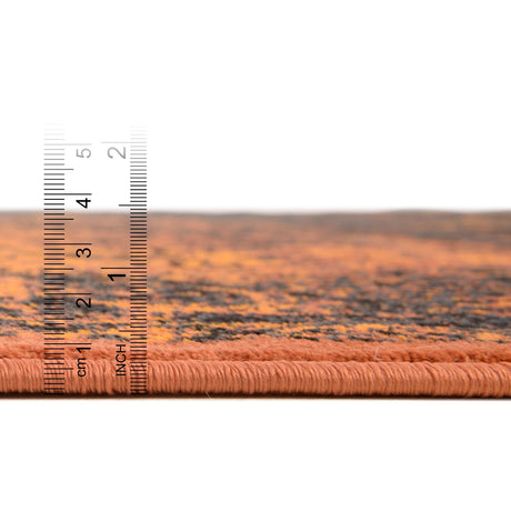 Terracotta and Black 2' x 3' 1 Imperial Rectangle Area Rug 100% Polypropylene With Cotton Backing Traditional Vintage Distressed Design Carpet for Sale at Rug Engine