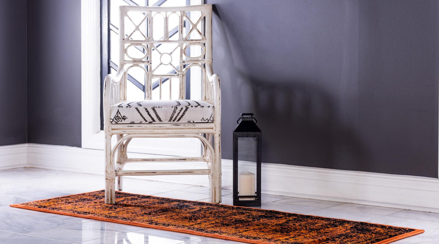 Terracotta and Black 3' x 9' 10 Imperial Runner Area Rug 100% Polypropylene With Cotton Backing Traditional Vintage Distressed Design Carpet for Sale at Rug Engine