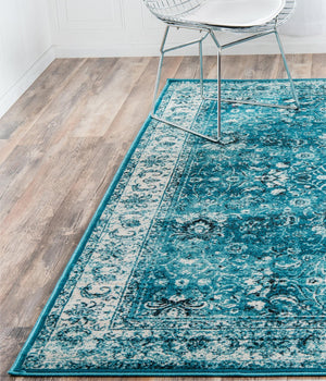 Blue 6' x 9' Imperial Rectangle Area Rug 100% Polypropylene With Cotton Backing Traditional Vintage Distressed Design Carpet for Sale at Rug Engine