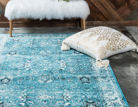 Blue 4' 1 x 6' 1 Imperial Rectangle Area Rug 100% Polypropylene With Cotton Backing Traditional Vintage Distressed Design Carpet for Sale at Rug Engine