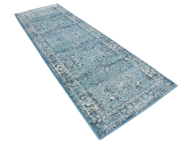 Blue 3' x 9' 10 Imperial Runner Area Rug 100% Polypropylene With Cotton Backing Traditional Vintage Distressed Design Carpet for Sale at Rug Engine