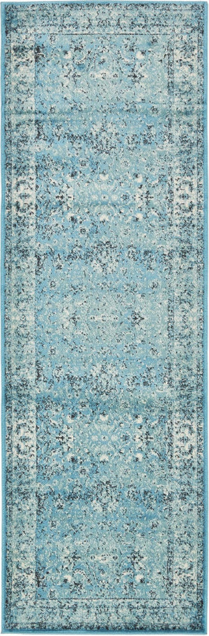 Blue 3' x 9' 10 Imperial Runner Area Rug 100% Polypropylene With Cotton Backing Traditional Vintage Distressed Design Carpet for Sale at Rug Engine