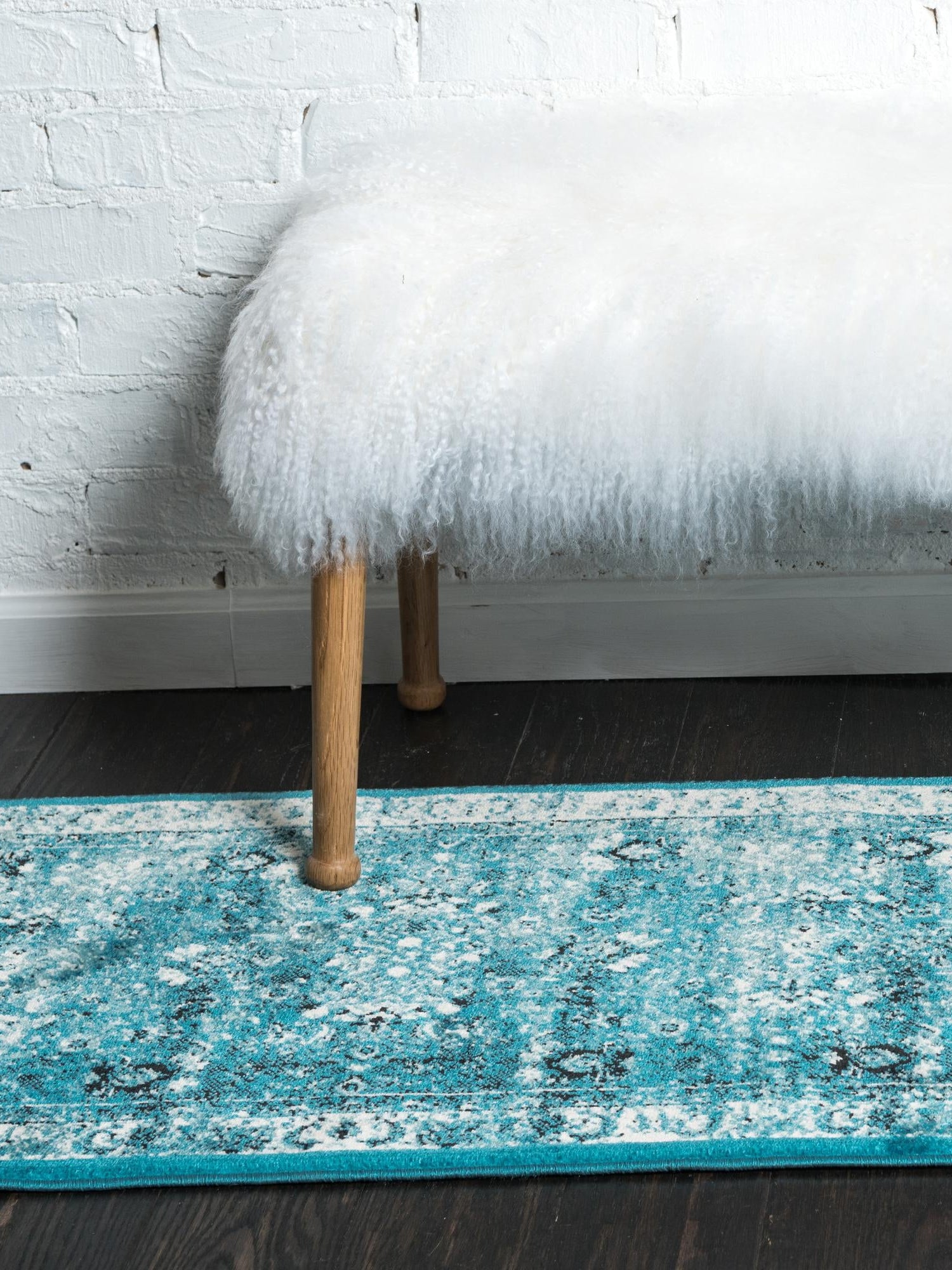 Blue 3' x 9' 10 Imperial Runner Area Rug 100% Polypropylene With Cotton Backing Traditional Vintage Distressed Design Carpet for Sale at Rug Engine