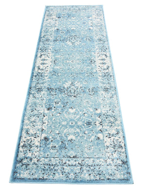 Blue 2' x 6' 1 Imperial Runner Area Rug 100% Polypropylene With Cotton Backing Traditional Vintage Distressed Design Carpet for Sale at Rug Engine