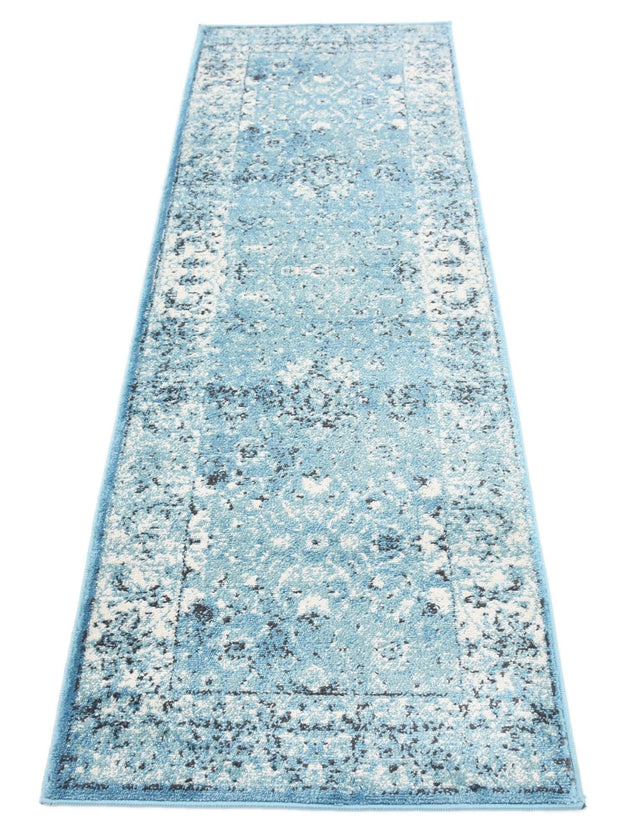 Blue 2' x 6' 1 Imperial Runner Area Rug 100% Polypropylene With Cotton Backing Traditional Vintage Distressed Design Carpet for Sale at Rug Engine