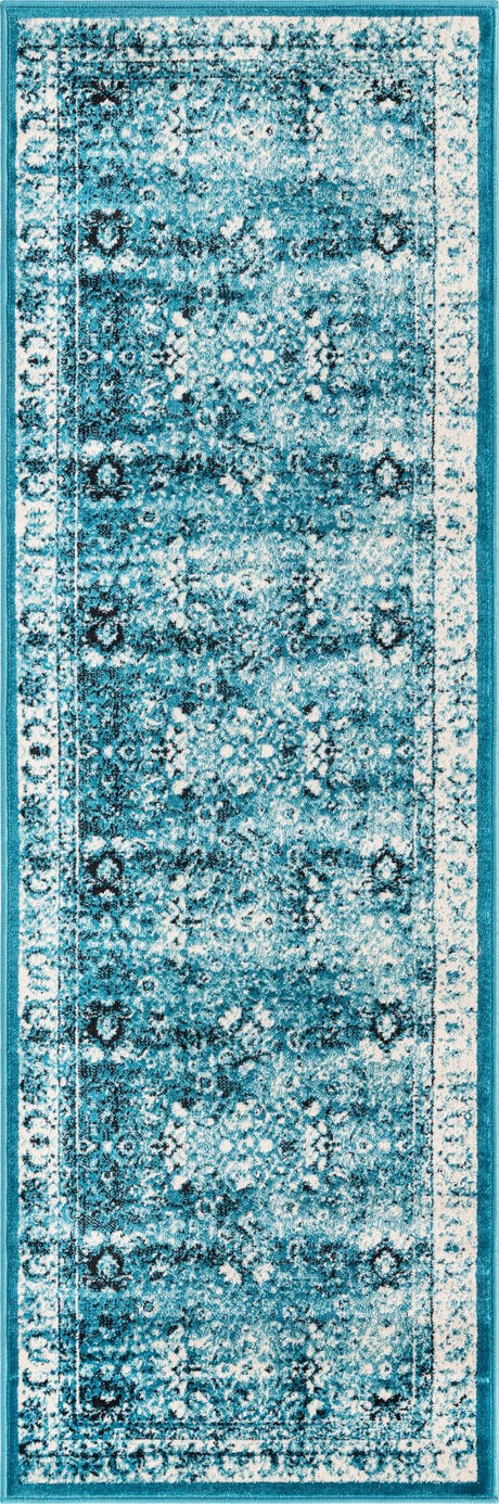Blue 2' x 6' 1 Imperial Runner Area Rug 100% Polypropylene With Cotton Backing Traditional Vintage Distressed Design Carpet for Sale at Rug Engine