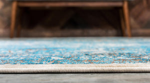 Ivory and Blue 7' 1 x 10' Imperial Rectangle Area Rug 100% Polypropylene With Cotton Backing Traditional Vintage Distressed Design Carpet for Sale at Rug Engine