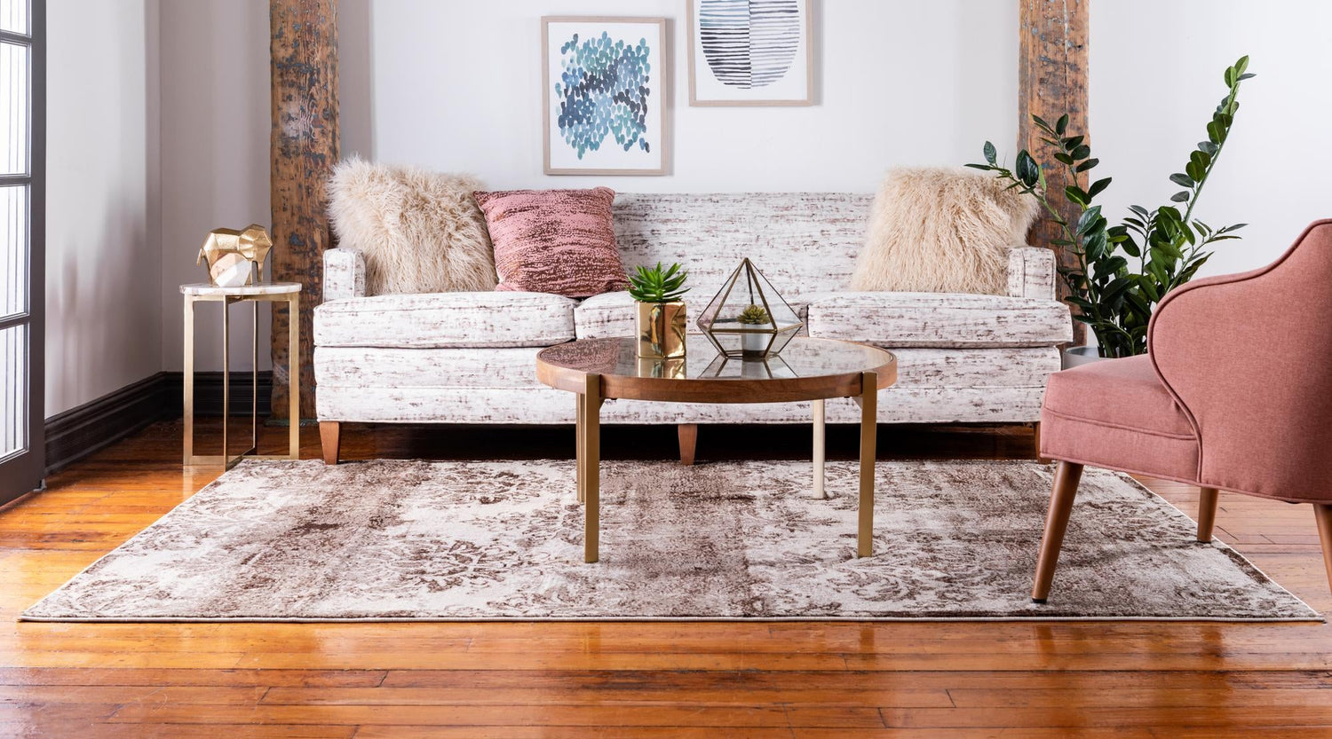 Dark Beige 4' x 6' Rushmore Rectangle Area Rug