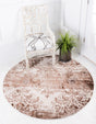 Dark Beige 5' 1 x 5' 1 Rushmore Round Area Rug 55% Polypropylene & 45% Polyester Durable Quality Carpet for Indoor Home Decorating for Sale at Rug Engine