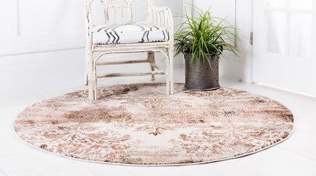 Dark Beige 5' 1 x 5' 1 Rushmore Round Area Rug 55% Polypropylene & 45% Polyester Durable Quality Carpet for Indoor Home Decorating for Sale at Rug Engine