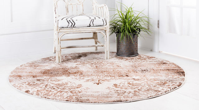 Dark Beige 5' 1 x 5' 1 Rushmore Round Area Rug 55% Polypropylene & 45% Polyester Durable Quality Carpet for Indoor Home Decorating for Sale at Rug Engine