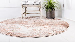 Dark Beige 5' 1 x 5' 1 Rushmore Round Area Rug 55% Polypropylene & 45% Polyester Durable Quality Carpet for Indoor Home Decorating for Sale at Rug Engine