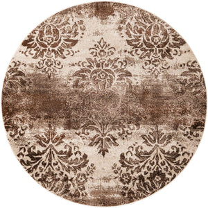 Dark Beige 5' 1 x 5' 1 Rushmore Round Area Rug 55% Polypropylene & 45% Polyester Durable Quality Carpet for Indoor Home Decorating for Sale at Rug Engine