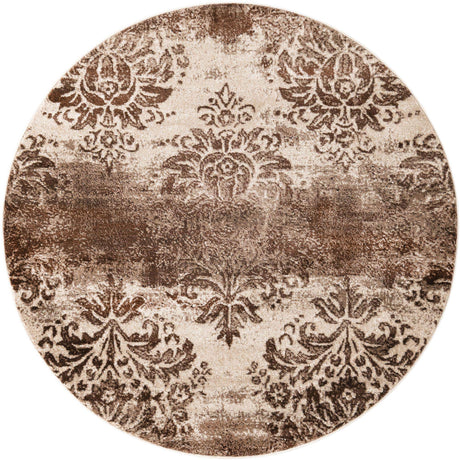 Dark Beige 5' 1 x 5' 1 Rushmore Round Area Rug 55% Polypropylene & 45% Polyester Durable Quality Carpet for Indoor Home Decorating for Sale at Rug Engine