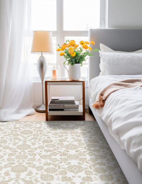 White Brown 8' x 8' Rushmore Square Area Rug 55% Polypropylene & 45% Polyester Durable Quality Carpet for Indoor Home Decorating for Sale at Rug Engine