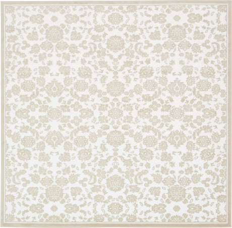 White Brown 8' x 8' Rushmore Square Area Rug 55% Polypropylene & 45% Polyester Durable Quality Carpet for Indoor Home Decorating for Sale at Rug Engine