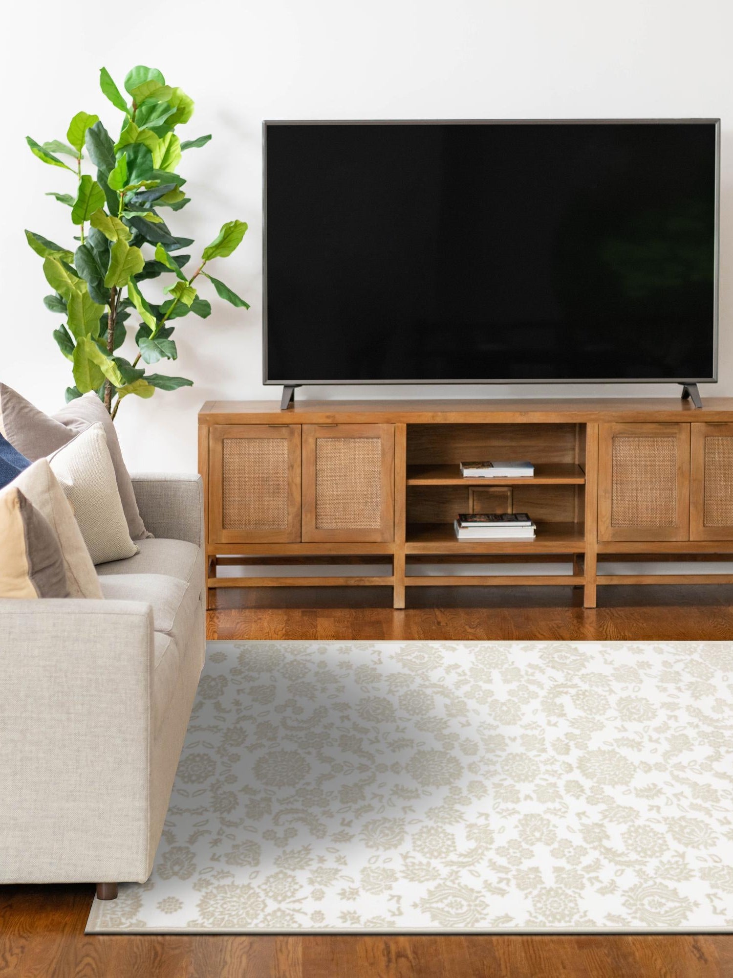 White Brown 7' 1 x 10' Rushmore Rectangle Area Rug 55% Polypropylene & 45% Polyester Durable Quality Carpet for Indoor Home Decorating for Sale at Rug Engine