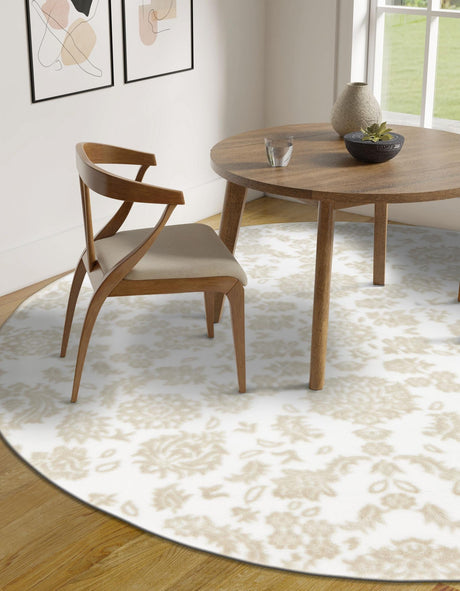 White Brown 5' x 5' Rushmore Round Area Rug 55% Polypropylene & 45% Polyester Durable Quality Carpet for Indoor Home Decorating for Sale at Rug Engine