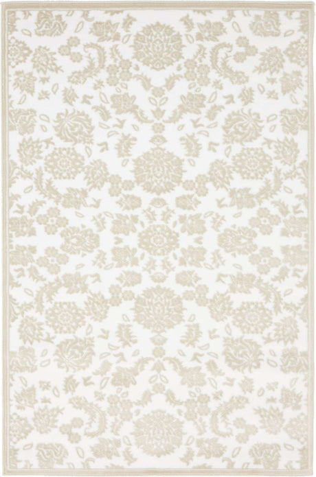 White Brown 4' 1 x 6' 1 Rushmore Rectangle Area Rug 55% Polypropylene & 45% Polyester Durable Quality Carpet for Indoor Home Decorating for Sale at Rug Engine