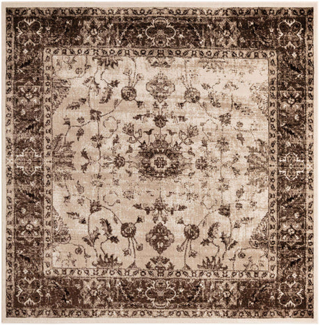 Cream 8' x 8' Rushmore Square Area Rug 55% Polypropylene & 45% Polyester Durable Quality Carpet for Indoor Home Decorating for Sale at Rug Engine