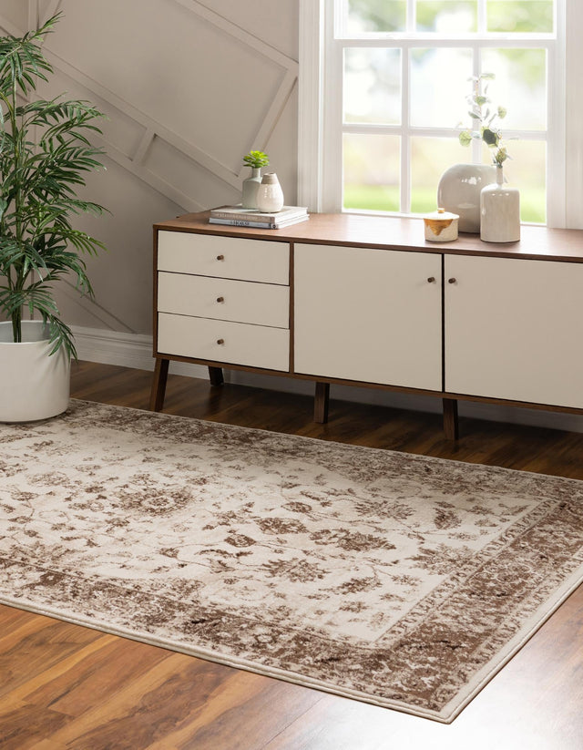 Cream 5' 1 x 8' Rushmore Rectangle Area Rug 55% Polypropylene & 45% Polyester Durable Quality Carpet for Indoor Home Decorating for Sale at Rug Engine