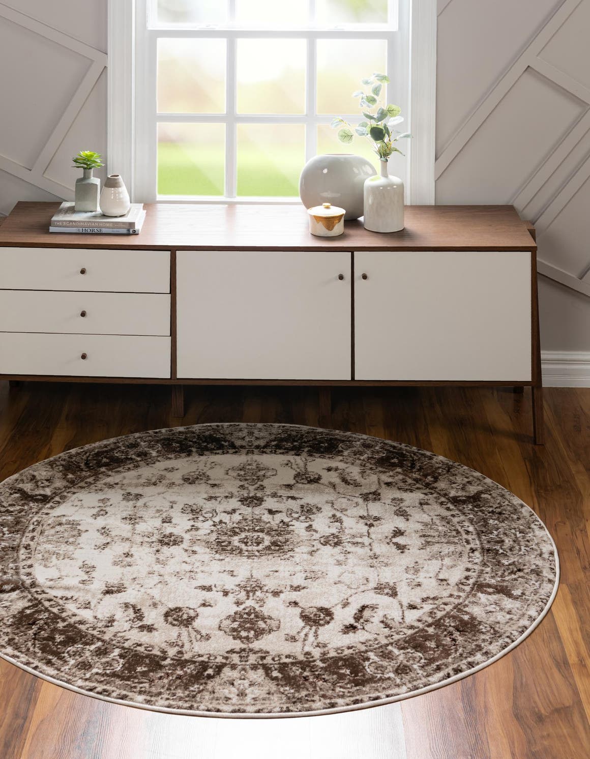 Cream 3' 3 x 3' 3 Rushmore Round Area Rug 55% Polypropylene & 45% Polyester Durable Quality Carpet for Indoor Home Decorating for Sale at Rug Engine