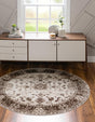 Cream 3' 3 x 3' 3 Rushmore Round Area Rug 55% Polypropylene & 45% Polyester Durable Quality Carpet for Indoor Home Decorating for Sale at Rug Engine