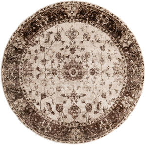 Cream 5' x 5' Rushmore Round Area Rug 55% Polypropylene & 45% Polyester Durable Quality Carpet for Indoor Home Decorating for Sale at Rug Engine