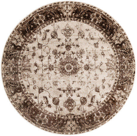 Cream 5' x 5' Rushmore Round Area Rug 55% Polypropylene & 45% Polyester Durable Quality Carpet for Indoor Home Decorating for Sale at Rug Engine
