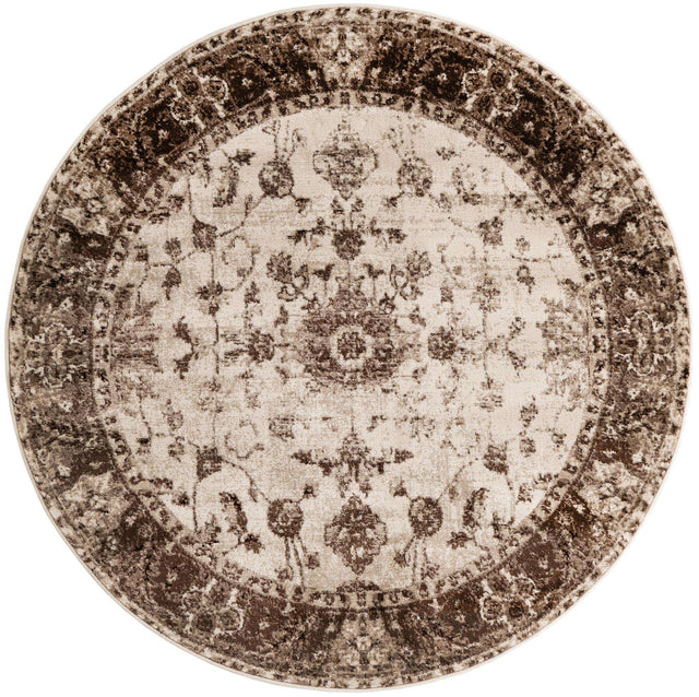 Cream 5' x 5' Rushmore Round Area Rug 55% Polypropylene & 45% Polyester Durable Quality Carpet for Indoor Home Decorating for Sale at Rug Engine