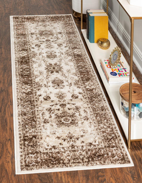 Cream 2' x 7' 1 Rushmore Runner Area Rug 55% Polypropylene & 45% Polyester Durable Quality Carpet for Indoor Home Decorating for Sale at Rug Engine