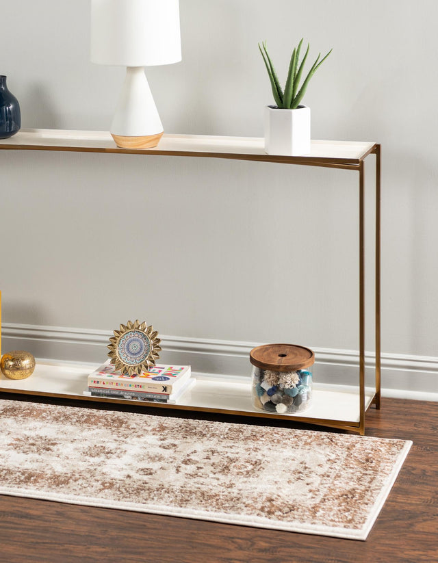 Cream 2' 7 x 12' Rushmore Runner Area Rug 55% Polypropylene & 45% Polyester Durable Quality Carpet for Indoor Home Decorating for Sale at Rug Engine